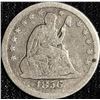 Image 2 : 1856 United States Seated Liberty Quarter, 90% Silver, 10% Copper