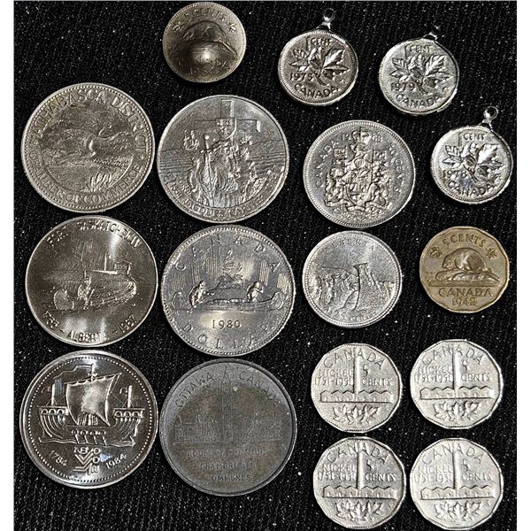 Canadian Nickels and Silver Coins, Various Dates 1942–1980