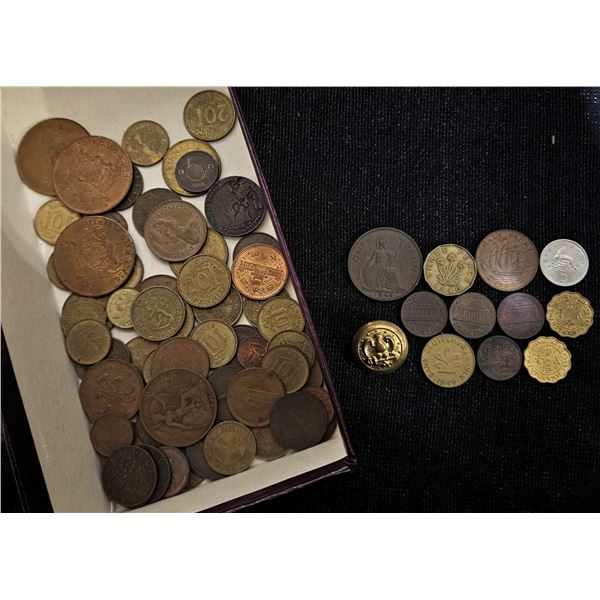 World Coin Collection With Button