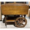 Image 1 : Wood Tea Cart with Dual Removable Trays