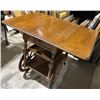 Image 5 : Wood Tea Cart with Dual Removable Trays