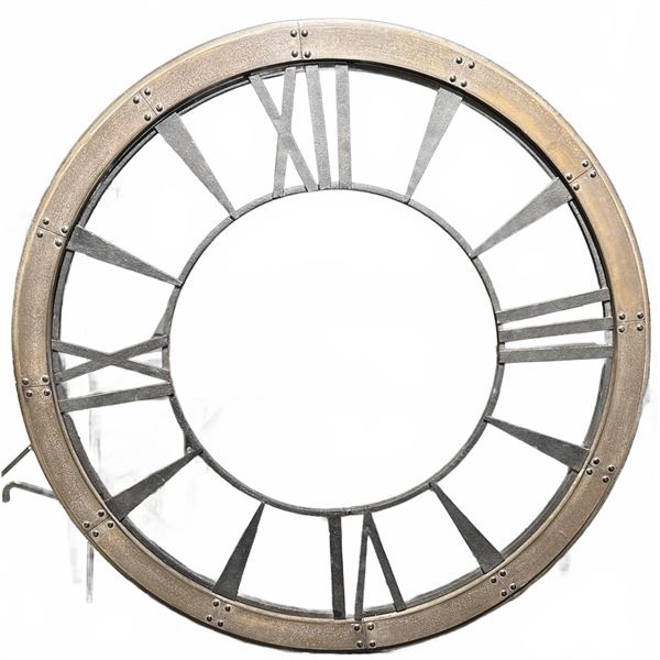 Large Metal and Wood Wall Clock