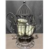 Image 2 : Decorative Wire Teapot Cage With Four Ceramic Mugs