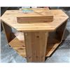 Image 1 : Solid Pine Wood Corner Table with 4 Shelf Unit 