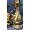 Image 6 : Brass Table Lamp Bases and Floral Stained Glass Panel