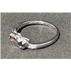 Image 2 : 10k White Gold Ring with Garnet and Sapphire