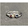 Image 3 : 10k White Gold Ring with Garnet and Sapphire
