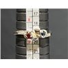 Image 5 : 10k White Gold Ring with Garnet and Sapphire