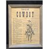 Image 3 : 3 Western Art Pieces: Horse Relief Plaque, Velvet Horse, Cowboy Print