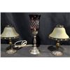 Image 1 : PartyLite Candle Holders with Decorative Accents and Electric Glass Lamp