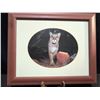 Image 2 : Framed Cougar Wildlife Print and Pair of Glass and Wood Wall Sconces