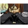 Image 6 : 6 Japan-Marked Figural Ceramic Figurines, 2 Cut Glass Dishes, Plate 5955