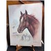 Image 2 : Horse Figurine Lot: Schleich 42040 Set, Red Ceramic, Ruane Manning Print, Bells, Saddles