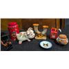 Image 1 : Decorative Ceramics, Tin Tea Canister, Piggy Bank, Cat Plate, And Banks