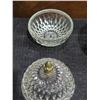 Image 5 : Glassware Lot: Amber Bee Jar, Creamer Set, Crystal Dish, Bowl, Swirl Vase