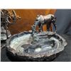 Image 2 : Horse Fountains With Bronze-Coloured Finish and Western Style Horseshoe Stand