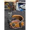 Image 4 : Lot: Diecast Vehicles, Metal Dog Box, Manual Grinder, Spur, Horse, Plastic Figures