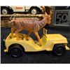 Image 8 : Lot: Diecast Vehicles, Metal Dog Box, Manual Grinder, Spur, Horse, Plastic Figures