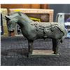 Image 9 : Lot: Diecast Vehicles, Metal Dog Box, Manual Grinder, Spur, Horse, Plastic Figures