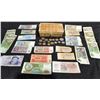 Image 1 : Soviet-Era Banknotes, Coins and Wicker Basket