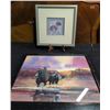 Image 1 : Framed Prints: Western Scene By Flatt Bres & Floral By Carol Robinson
