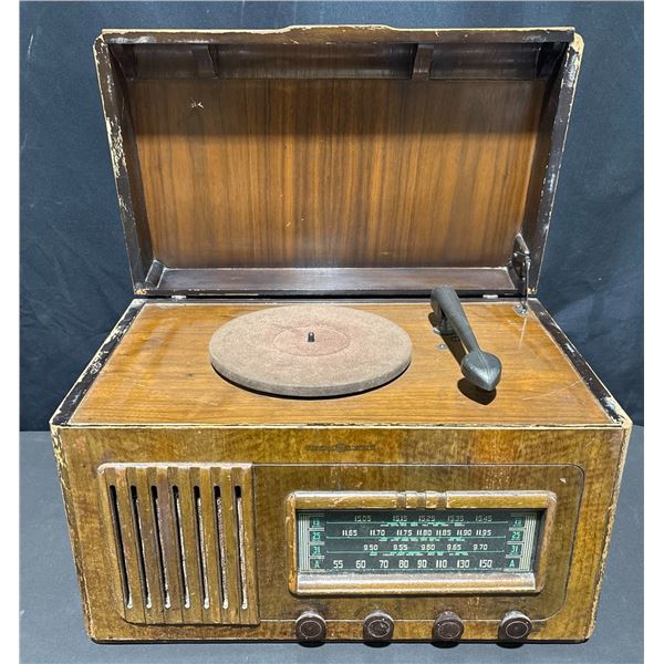 General Electric Wood-Cased Tube Radio Phonograph Console
