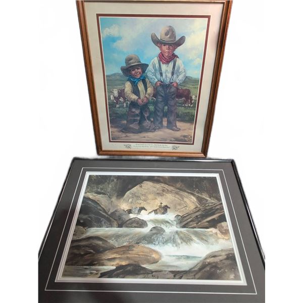 Two Framed Western Prints Including Graham Flatt 'Short Cut' 14x18 Giclée
