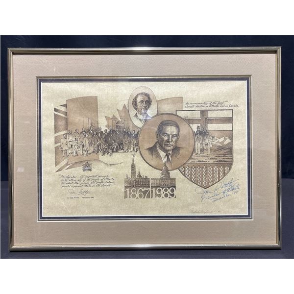 Limited Edition 1989 Alberta Senate Election Framed Print Signed by Premier Don Getty