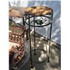 Image 4 : Wooden Magazine Rack Table, Metal Plant Stand, and Autumn Wreath Lot