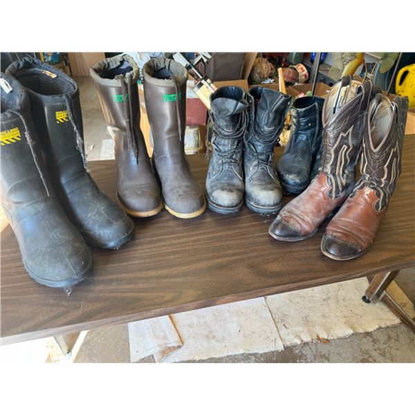 5 Pairs Men's Work, Cowboy, and Western Boots