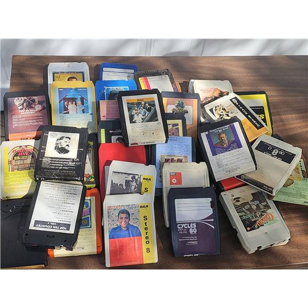 Over 30 Vintage 8-Track Music Tapes Various Artists