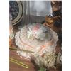 Image 5 : Decorative Lot: Faux Flowers, Figurines, Plush Bunny, Spring Tree Kit, Metal Tin