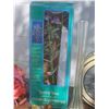 Image 6 : Decorative Lot: Faux Flowers, Figurines, Plush Bunny, Spring Tree Kit, Metal Tin