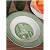 Image 3 : Lot: Enamel Coffee Pot, Glasses, Plates, and Commemorative Dish