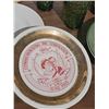 Image 4 : Lot: Enamel Coffee Pot, Glasses, Plates, and Commemorative Dish