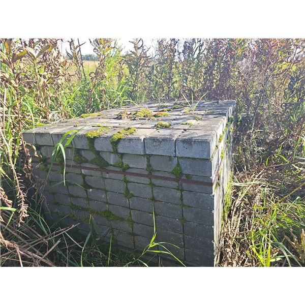 Pallet of 11 Bundles of Concrete Bricks with Metal Strapping