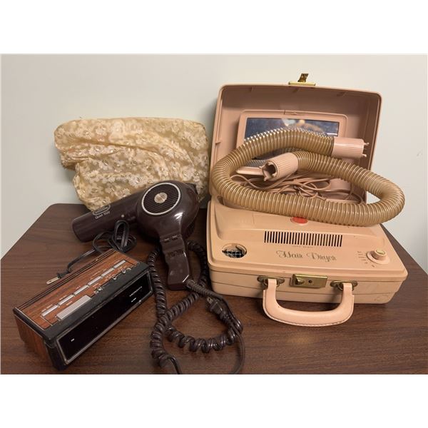 Vintage Appliances: Hair Dryers and Micronta Clock Radio