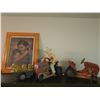 Image 1 : Framed Portrait Print and Tractor Figurine Set with Dog Trailer