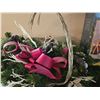 Image 2 : Holiday Décor Lot: Traditions Tree Topper, Wreath With Pink Bow, Festive Garland