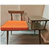 Image 1 : Mid-Century Modern Telephone Table with Orange Cushion