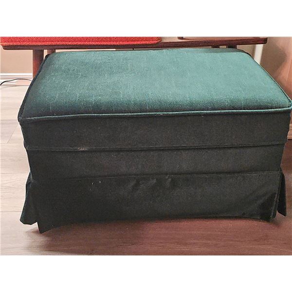 Green Velvet Upholstered Footstool