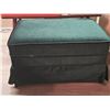 Image 1 : Green Velvet Upholstered Footstool