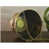 Image 4 : Embossed Brass Planter and Green Textured Glass Pitcher