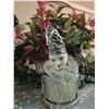 Image 8 : Decorative Lot: Parrot Wood Mobile, Art Glass Bowl, Stuffed Mouse Doll, Porcelain Clown Figure