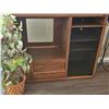 Image 1 : Wood Entertainment Cabinet with Mirror, Drawers and Glass Door