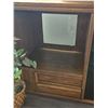 Image 4 : Wood Entertainment Cabinet with Mirror, Drawers and Glass Door