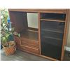 Image 5 : Wood Entertainment Cabinet with Mirror, Drawers and Glass Door