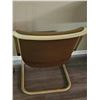 Image 3 : Vintage Tubular Metal Cantilever Chair with Brown Upholstery