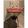 Image 1 : Wood and Fabric Baby High Chair with Decorative Upholstery