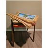 Image 5 : Metal and Vinyl Stools with Dominican Republic Wall Hanging